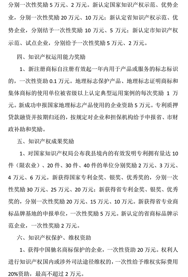 安徽省馬鞍山市當(dāng)涂縣質(zhì)量提升（知識(shí)產(chǎn)權(quán)）資助獎(jiǎng)勵(lì)
