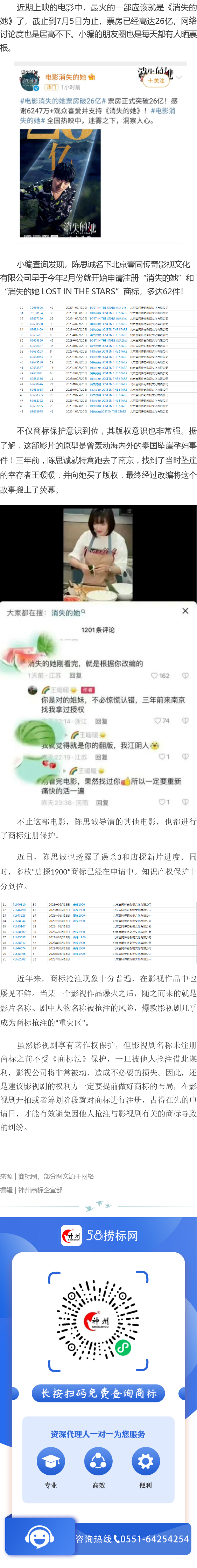 《消失的她》票房創(chuàng)新高，版權(quán)，商標(biāo)也早已布局！